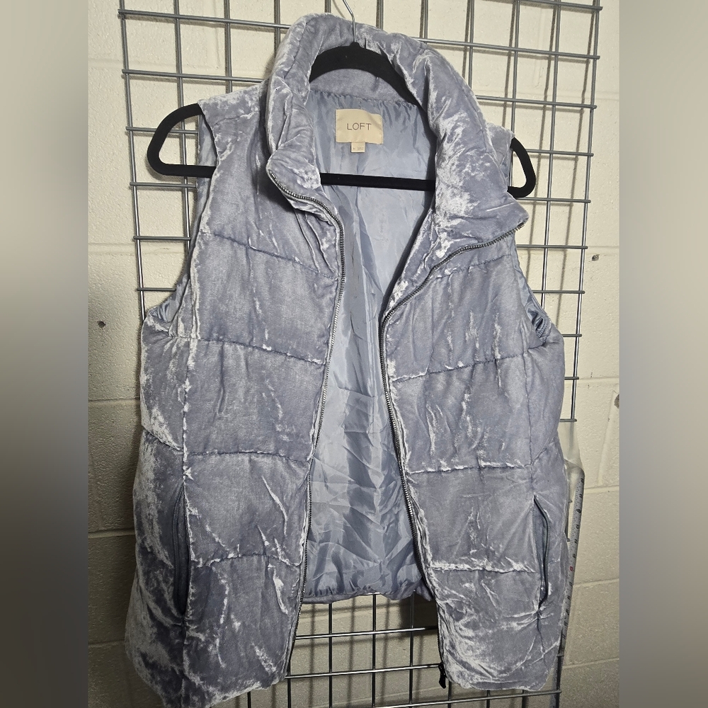 Loft Women Vest Color Blue